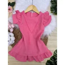 Vestido infantil Linho meninas vestido festa infantil feminino manga babado fresco premium 02 ao 10