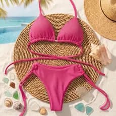 Biquíni Feminino Com Bojo Cortininha Asa Delta Moda Praia Verão Fio Duplo Premium