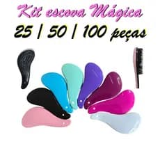 Kit 25, 50 e 100  escovas Magicas  cabelo desembaraça antifrizz PRESENTE brinde