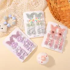 10 Pçs Crianças Grampos De Cabelo Borboleta Flor Xadrez Design Mini Acessórios Para O Do Bebê