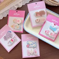 2 Pçs Meninas Acrílico Animal Snap Grampos De Cabelo Para Franja , Lateral E Penteados Diários