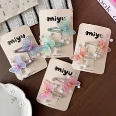 Presilhas de Cabelo Borboleta para Meninas, Presilhas Fofas para Franjas Laterais, Acessórios de Cabelo para Festas Infa