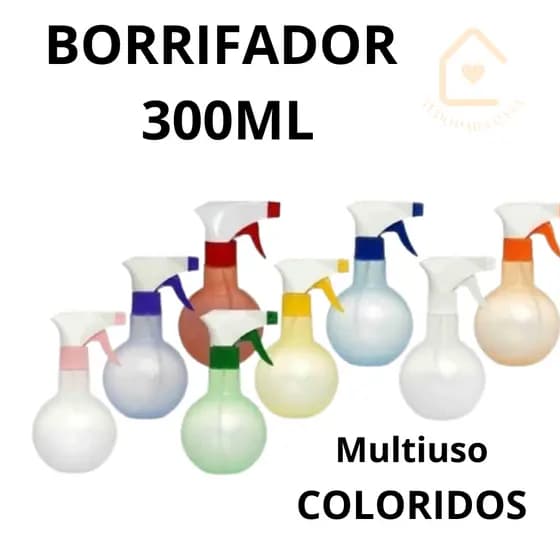 3 Borrifador 300 ML Com Gatilho Colorido Modelo Bolinha Multiuso Limpeza Cabelereiros Manicure Pet