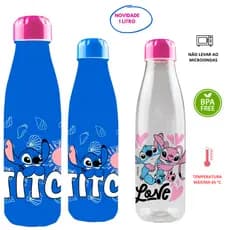 PROMOÇÃO GARRAFAS STITCH DISNEY ORIGINAL1 LITRO Lancheira Escolar Infantil Passeio Academia lembrancinha