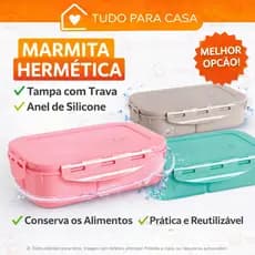 Marmita com Divisória  Tampa com Anel de Silicone  Travas Herméticas  unidade e kits