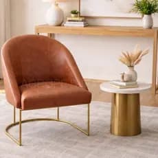Cadeira Lua COURINO COURISSIMO BASE DE FERRO Poltrona Sala de Estar Salão Quarto Estética Decoração Recepção