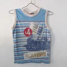 Camiseta listrada usada azul tamanho 10 marisol