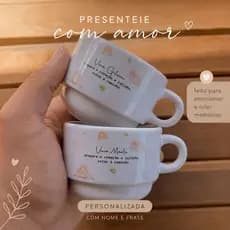 Xícara Personalizada Dinda e Dindo Avó Avô Ovelhinhas  para Padrinhos Com Nome e Frase 180ml