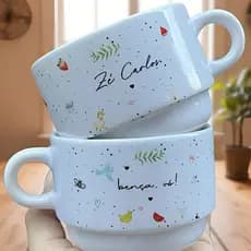 Xícara Personalizada Porcelana 180mml, avós, tios, padrinhos, dindos