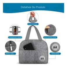 Bolsa Térmica para Marmita Lancheira Térmica Pequena com Isolamento 1 a 5 Unidades