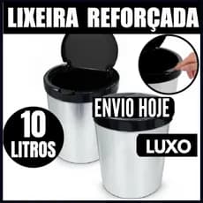 Lixeiras 7L, 9L e 10L com tampa – ideais para cozinha, banheiro e escritório.