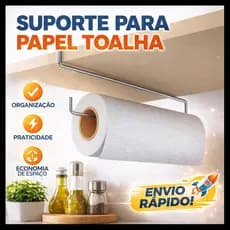 PORTA PAPEL TOALHA ALUMÍNIO FILME ROLO SUPORTE ARMÁRIO MULTIUSO PAREDE AÇO