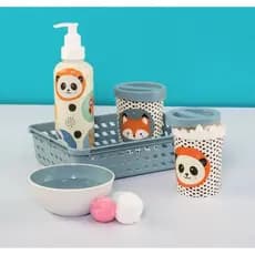 OFERTA KIT HIGIENE ANIMAIZINHOS AZUL MENINO PLASÚTIL 4 PEÇAS - PLASUTIL PROMOÇÃO - LOJA DO ABENÇOADO