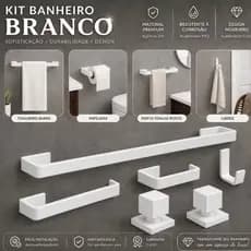 kit para banheiro preto fosco 4 pçs + 2 acabamento todos em metal padrão Deca