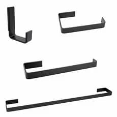 Kit de Banheiro Stander preto fosco 4 Peças