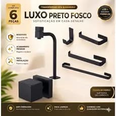 kit para banheiro preto fosco Torneira 90° + kit 4 peças + acabamento quadrado 16D deca