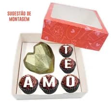 15 Caixas para Coração Lapidado 65g ou 200g tema amor, namorados, mães etc