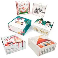 Caixas de Natal para 4 doces, bombom, lembrancinhas, trufas ou sabonetes