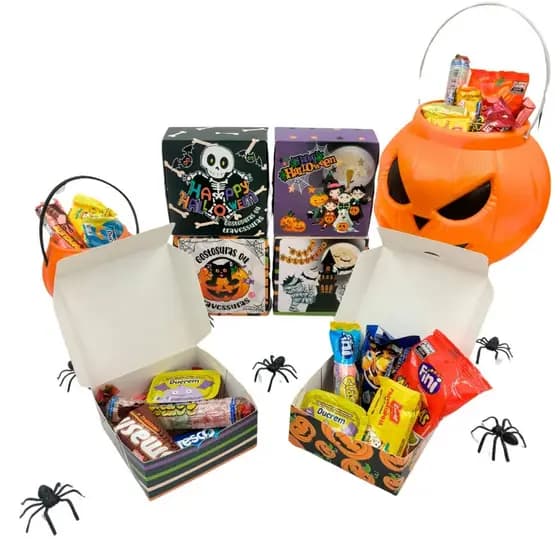12 Caixas para 4 doces e guloseimas Especial do HALLOWEEN e DIA DAS BRUXAS