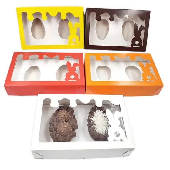 Caixas Degustação para 2 Mini Ovos de Colher de 100 gramas - Páscoa