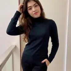 Blusa Feminina Elegante Tricot Gola Alta Feminino Manga Longa Gola Rolê Cacharrel Básica