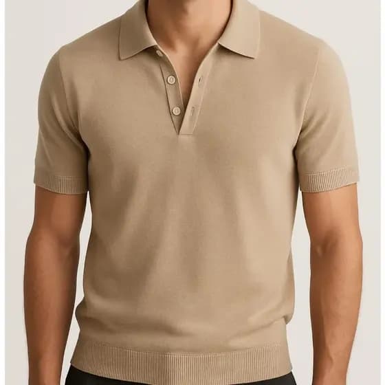 Camisa Polo Masculina Tricot Modal Premium Old Money Roupa Masculina Elegante Tendência Verão