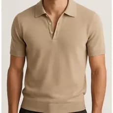Camisa Polo Masculina Tricot Modal Premium Old Money Roupa Masculina Elegante Tendência Verão