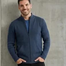 Casaco de tricot masculino Jaqueta Masculina Com Bolso e Ziper