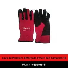 Luva de Poliéster Reforçada Power Red Tamanho 10 - Wurth - 0899401141