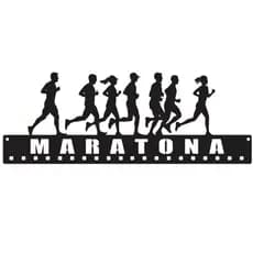Porta Medalhas Vazado Maratona Corrida Run MDF Preto 20 Ganchos
