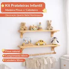 Kit Prateleiras Pinus - Crua - Nicho Suporte Decoração Sala Quarto/infantil Banheiro Escritório
