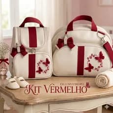 KIT BOLSA MATERNIDADE LUXO JARDIM ENCANTADO 2 peças mala mochila menina  Borboleta  multifucional impermeável
