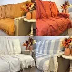 Manta Sofá 400x180mts Inverno Frio 4 Lugares King Gigante 100% Algodão Tipo Capa