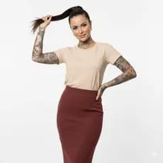 Saia Midi Alfaiataria Bengaline - M ao G3 Feminina Cintura Alta Elegante Social Premium