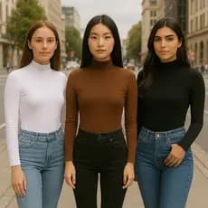 BODY FEMININO GOLA ALTA MANGA LONGA COM FECHO MODERNO PROMOÇÃO ALTA QUALIDADE E CONFORTO