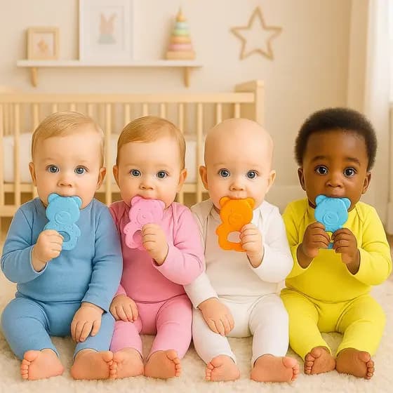 Brinquedos Para Bebê Chocalhos Mordedor Sensorial 5 Peças Brinquedo Infantil -- Para Crianças