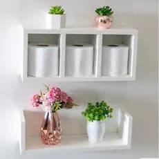 Nicho Prateleira 2 Peças para Banheiro e decoração MDF