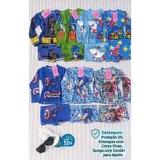 conjunto UV infantil vários personagens,conjunto moda praia,verão