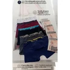 kit cueca box plus size algodão Premium, cós personalizado