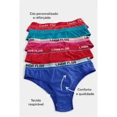 kit calcinha linda flor algodão,calcinha elástico,modelo tanga, cós peraonalizado