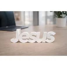 Letreiro nome “Jesus” Moderno Decoracao Crista Gospel para Igreja Mesa Rack Estante Quarto - 23x7cm