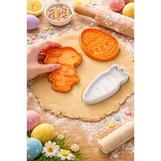 Kit 3 Cortadores + Carimbos de Biscoito Páscoa – 7 a 8 cm
