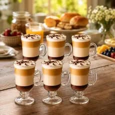 Taça Cappuccino 120ml Kit 6 Vidro Original Line Café Cappuccino Licor