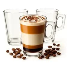 Conjunto 3 Canecas de Vidro Capuccino Nespresso Coffee 185ml Chocolate Café Nespresso