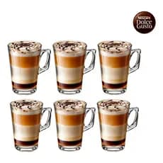 Conjunto 6 Canecas Taças de Vidro Cappuccino Café 185ml