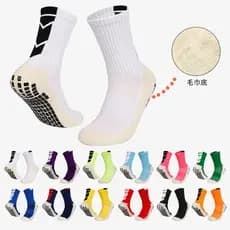 Meias masculinas de futebol cano médio, sola de toalha, absorventes, antiderrapantes e resistentes