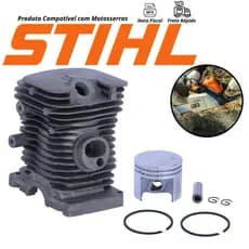Kit Cilindro Pistão Anéis 37mm Motosserra Stihl Ms170 170