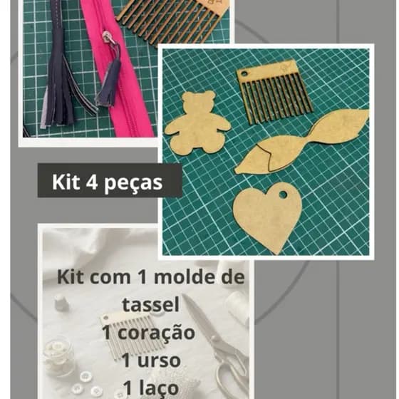 Molde em MDF Kit Para Tassel Chaveiros e Apliques