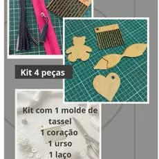 Molde em MDF Kit Para Tassel Chaveiros e Apliques