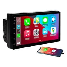 Multimídia 7 Polegadas Android KNUP com GPS integrado, Bluetooth e CarPlay para carro | Central de Som e Video